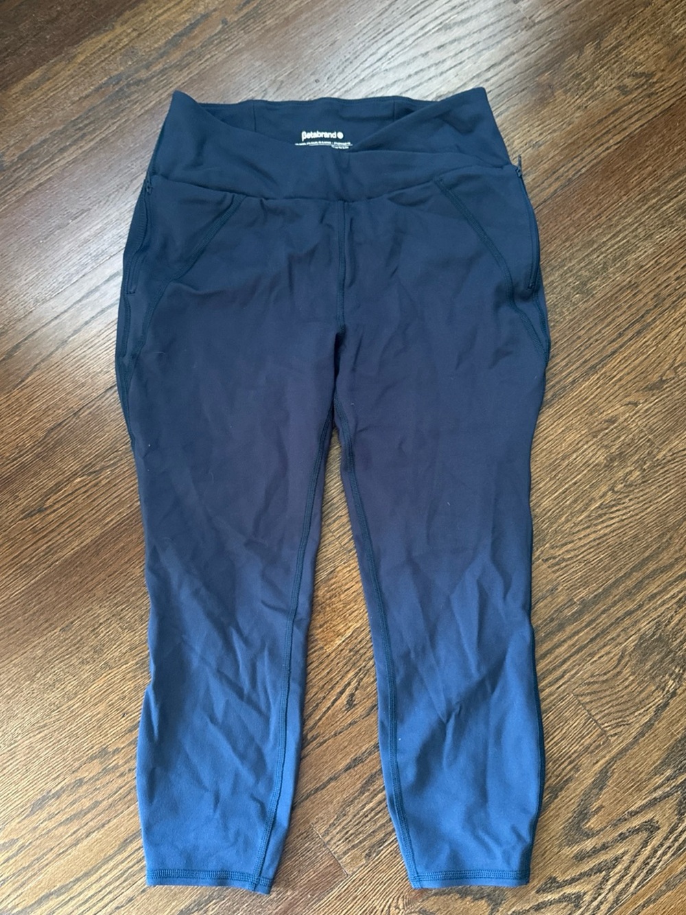 Betabrand Navy Blue Cropped 21” Legging Pull On With Pockets
